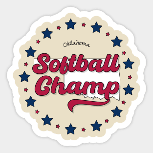 Softball Champ Oklahoma OK Sticker